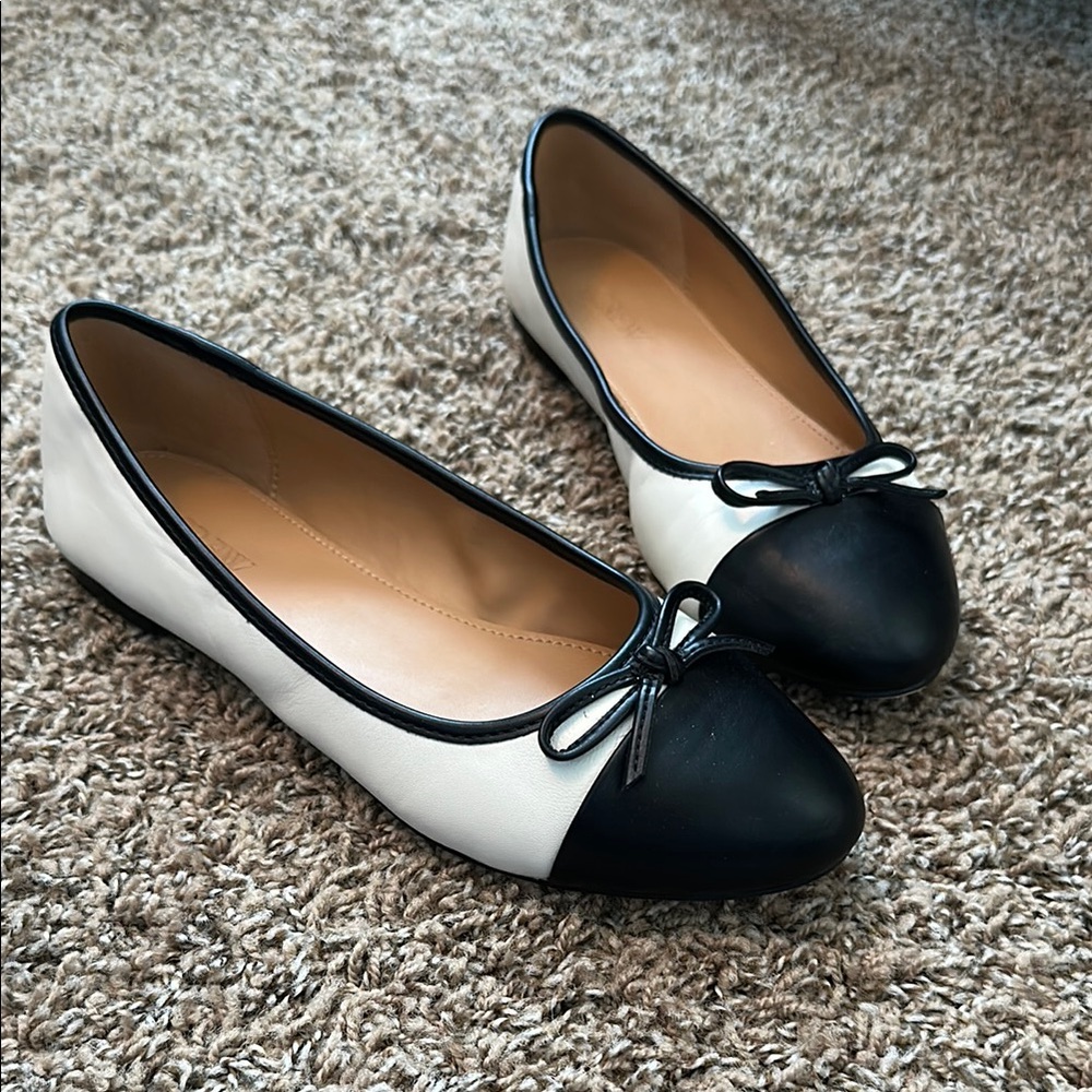 J Crew Factory Classic Black and White Flats